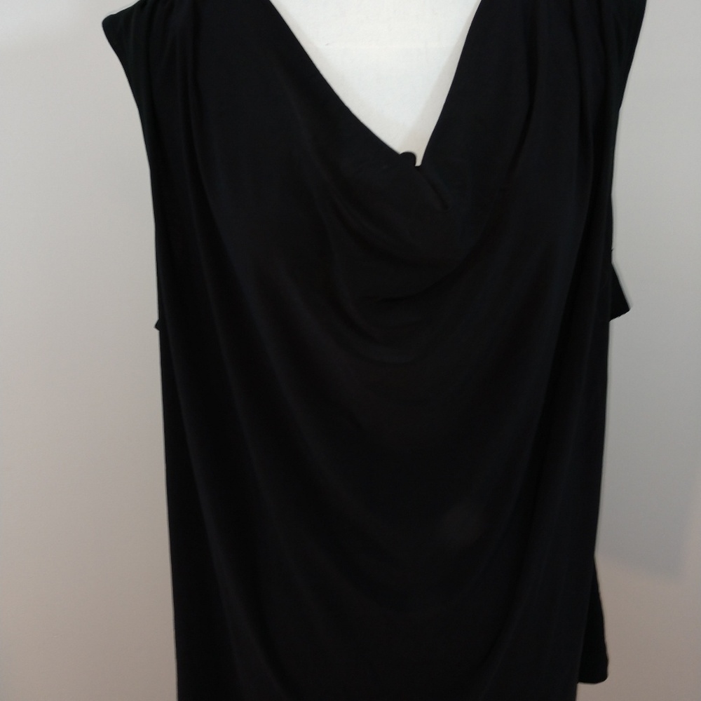 Dress Barn Black Sleeveless Drape NecknTop 3X